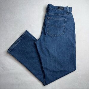 Lee Relaxed Bootcut At The Waist Blue Jeans Blue Denim Dark Women’s 14 Long